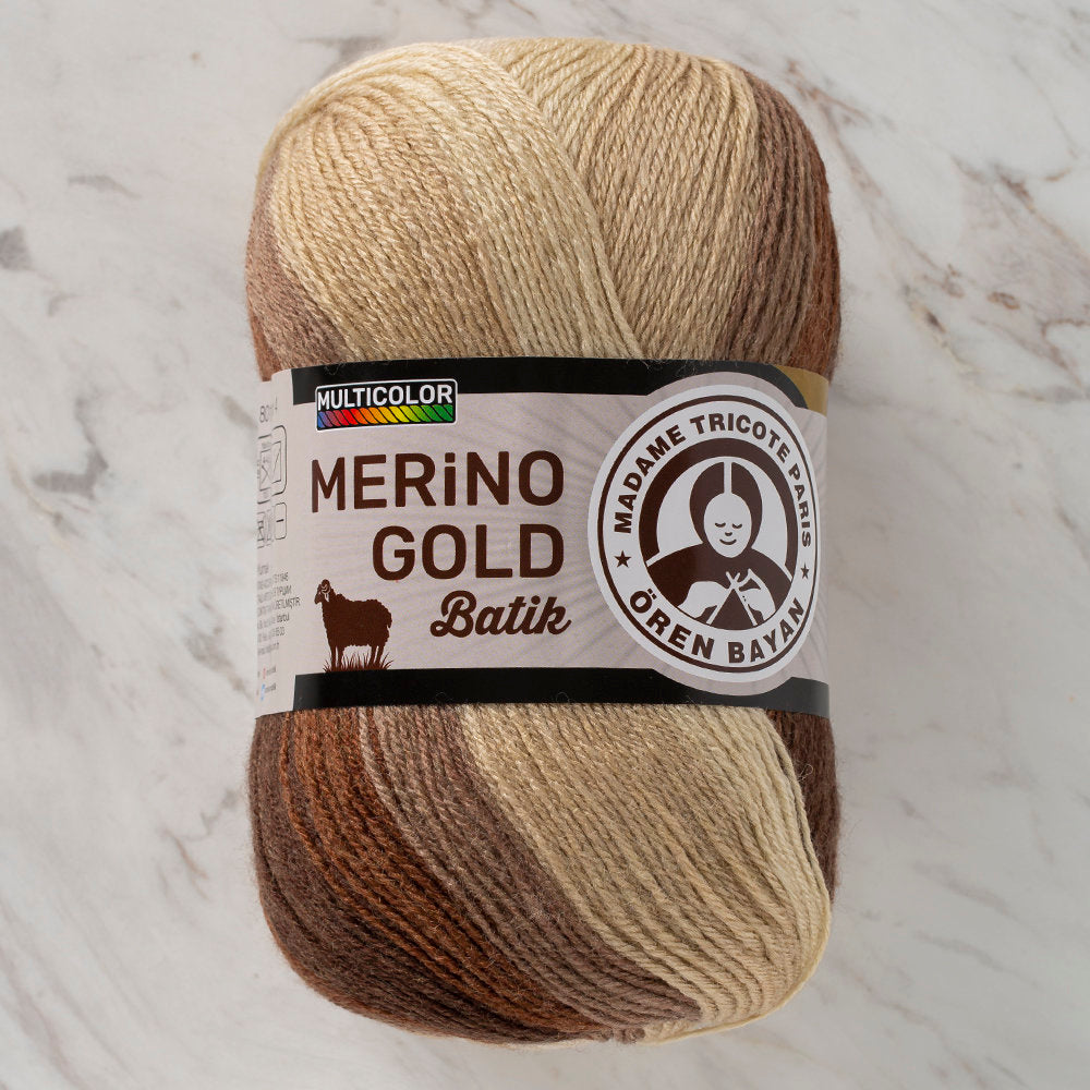 Örenbayan Merino Gold Batik Ebruli El Örgü İpliği - 832